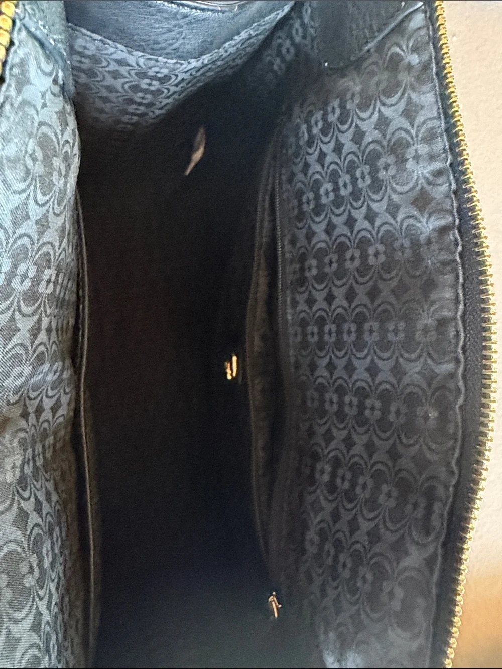 Charming Charlie Black and White Two-Tone Satchel with Gold Hardware